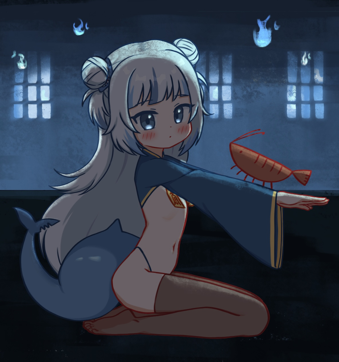 This is a pixiv picture whose title is 🧟🦐.