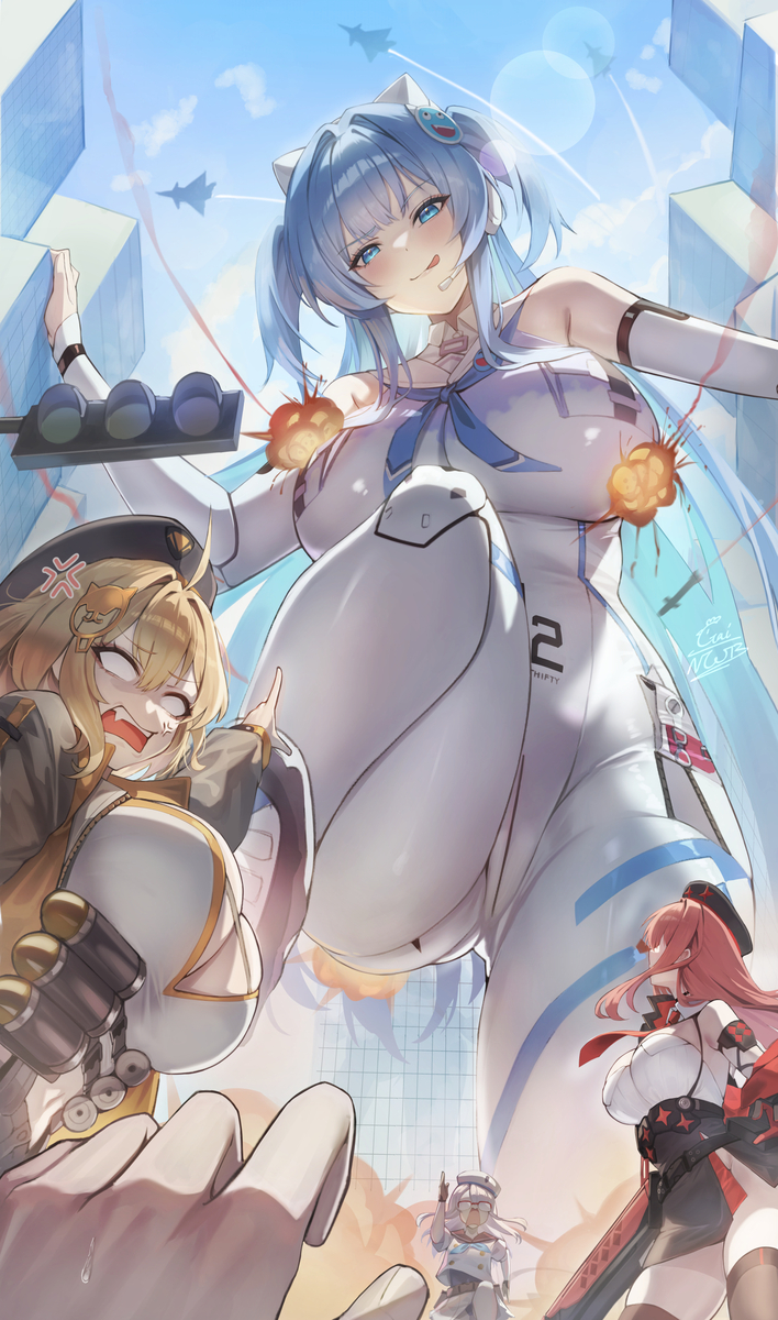 This is a pixiv picture whose title is 40 meters tall disaster.