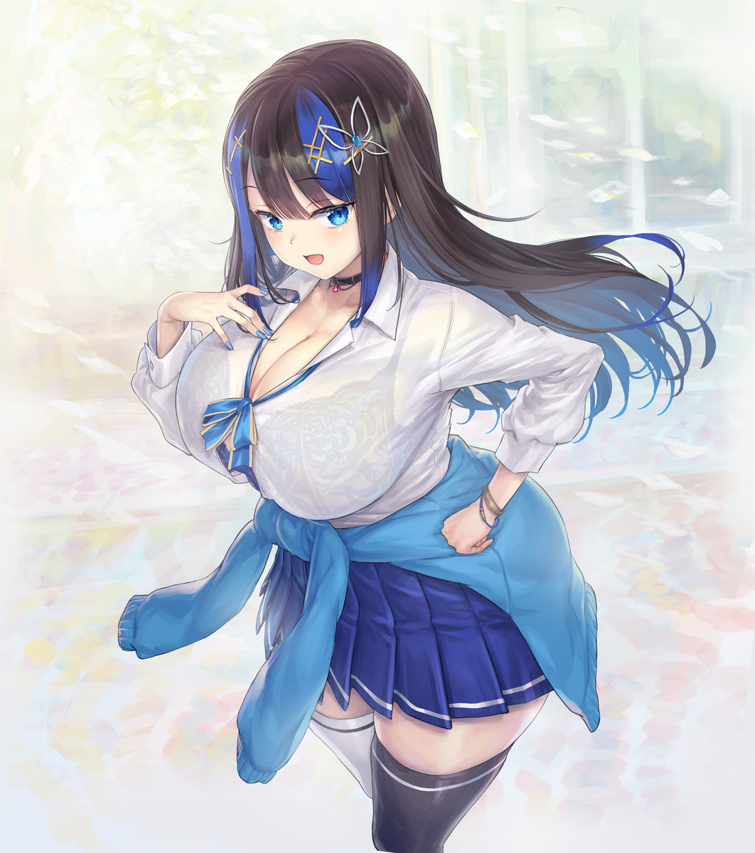This is a pixiv picture whose title is ギャル「黒乃よる」さん.