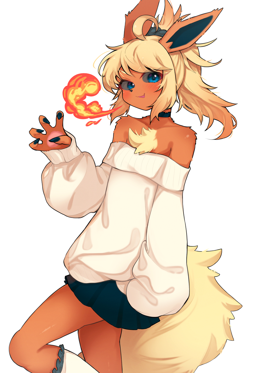 This is a pixiv picture whose title is Flareon doodle.
