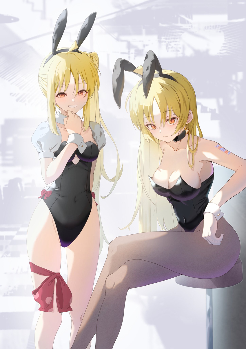 This is a pixiv picture whose title is バニー伊地知姉妹.