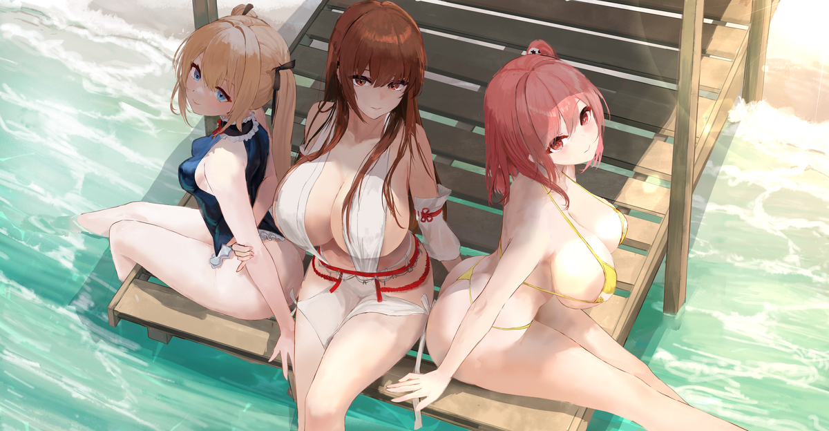 This is a pixiv picture whose title is DOAXVV(アズールレーン).