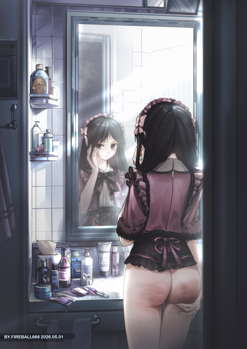 This is a pixiv picture whose title is 镜.