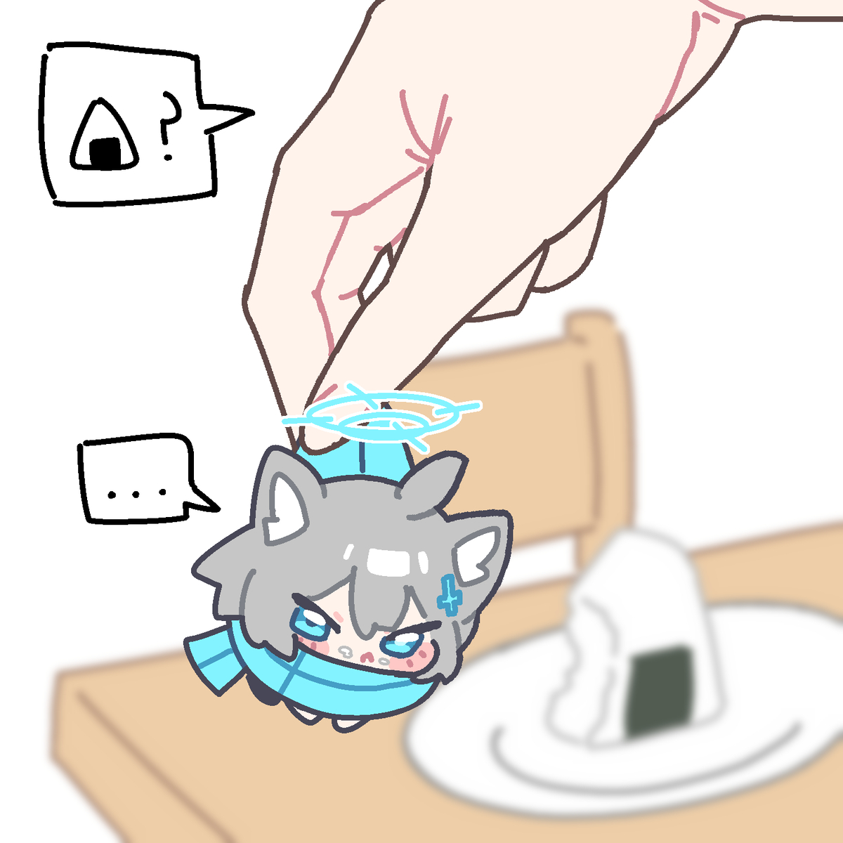 This is a pixiv picture whose title is 🍙❓️.