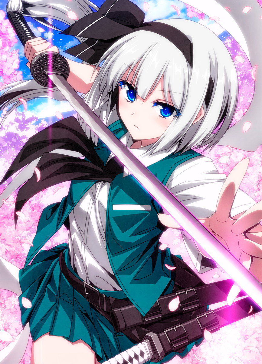 This is a pixiv picture whose title is 桜と妖夢.