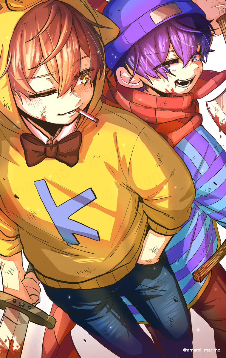 This is a pixiv picture whose title is 戦場の再会.
