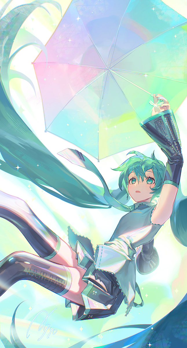 This is a pixiv picture whose title is 雨、ときどき初音ミク.