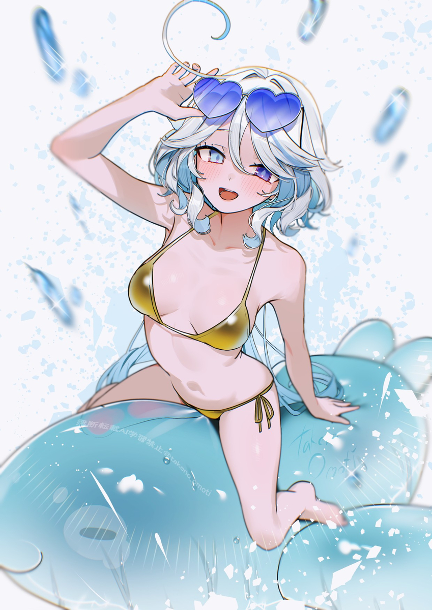 This is a pixiv picture whose title is 金ビキニフリーナ.