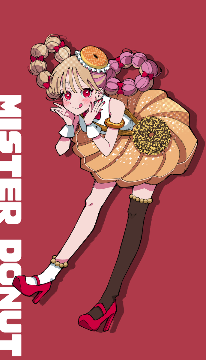 This is a pixiv picture whose title is ミスド擬人化.