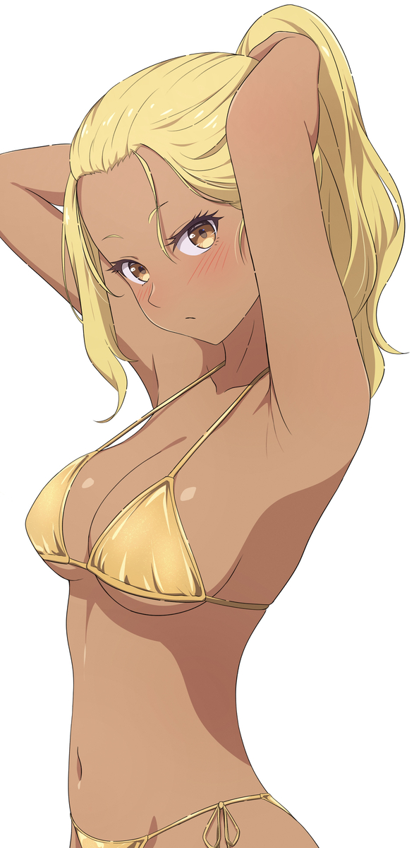 This is a pixiv picture whose title is 金ビキニ 一ノ瀬かりな.