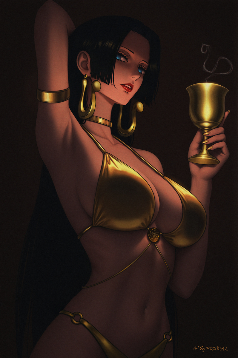 This is a pixiv picture whose title is Golden Empress Boa Hancock.