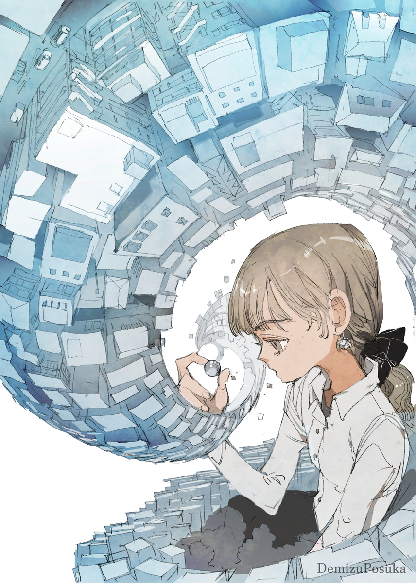 This is a pixiv picture whose title is ビー玉をのぞく.