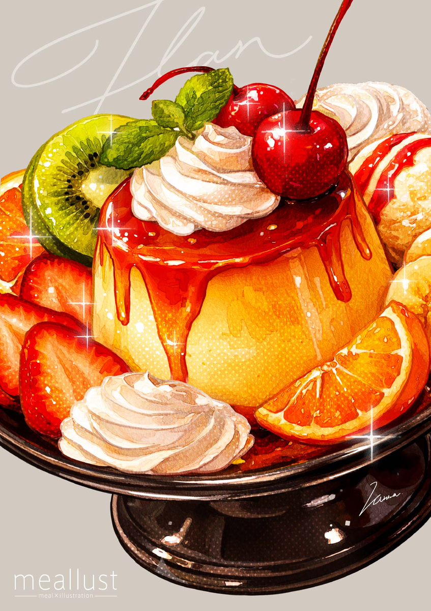 This is a pixiv picture whose title is プリンアラモード.