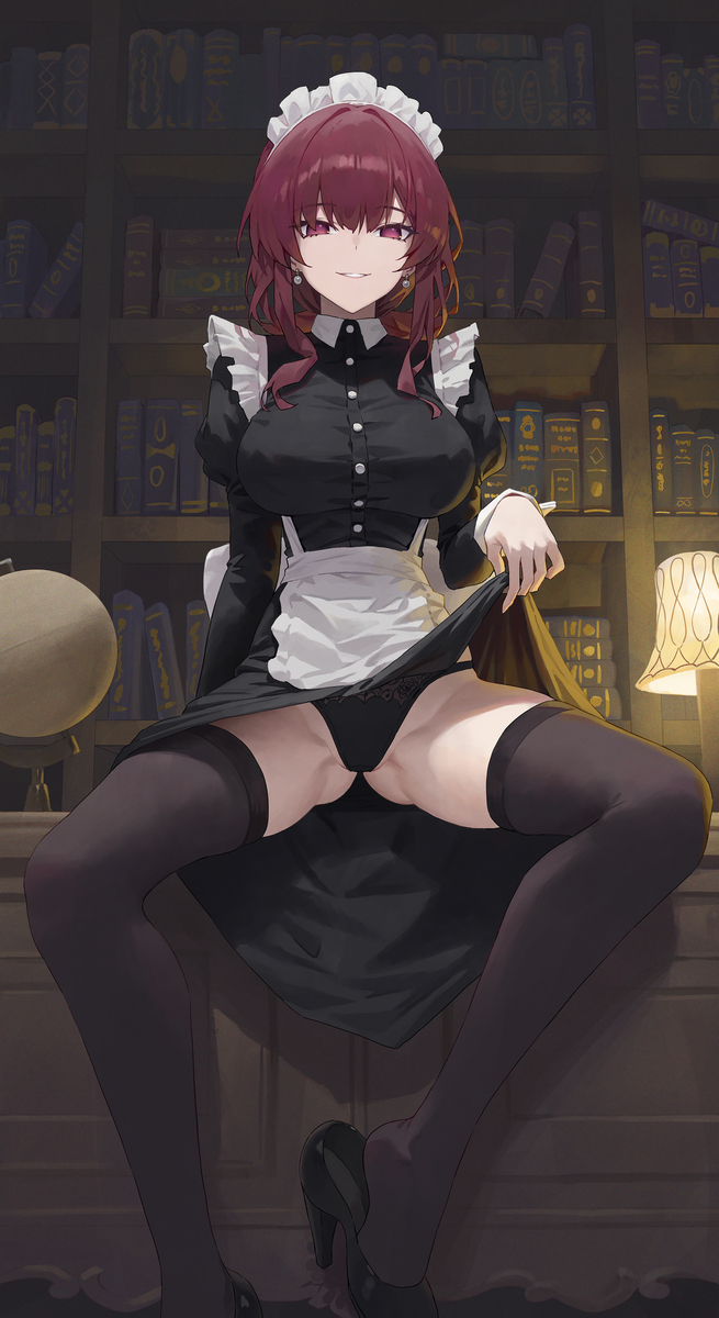 This is a pixiv picture whose title is Maid Kafka.