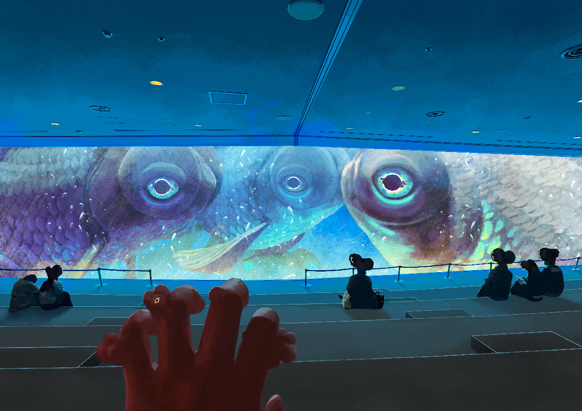 This is a pixiv picture whose title is 海辺の夢の国.