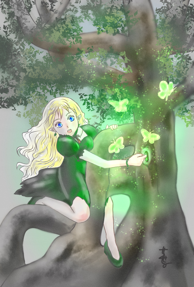 This is a pixiv picture whose title is 🟢緑の穴🟢.