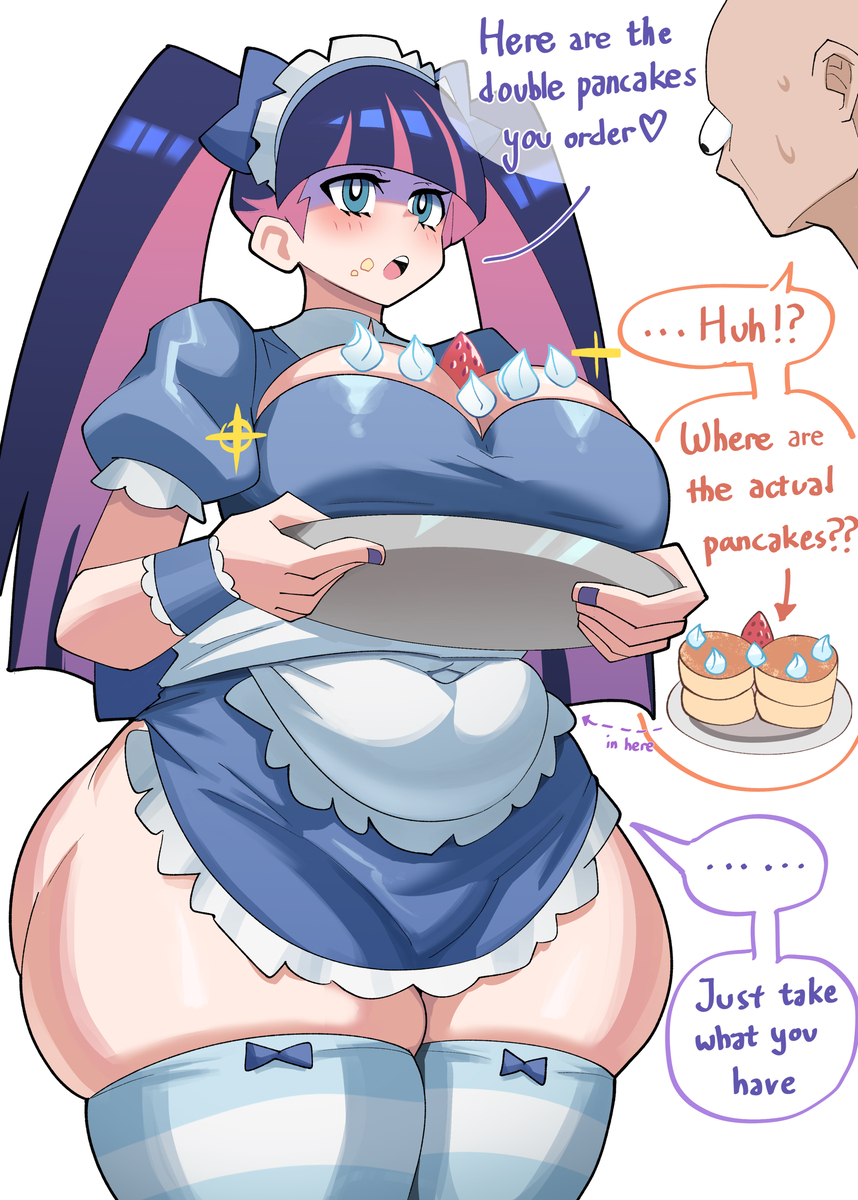This is a pixiv picture whose title is Stocking working in Sweet Cafe.