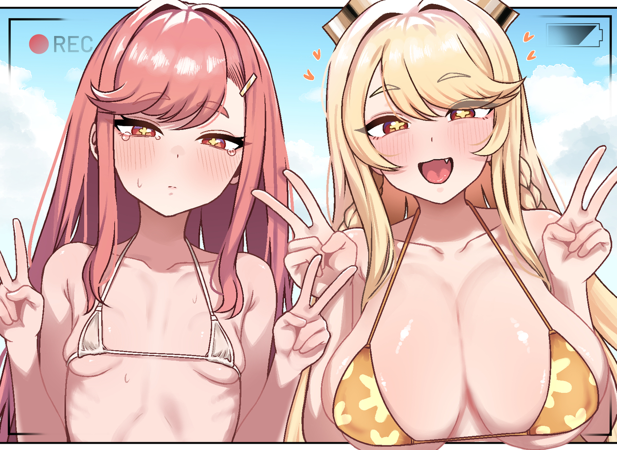 This is a pixiv picture whose title is 빵 vs 빵.