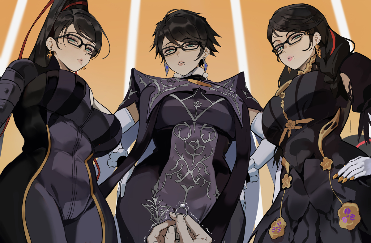 This is a pixiv picture whose title is bayonetta 💍🥹.