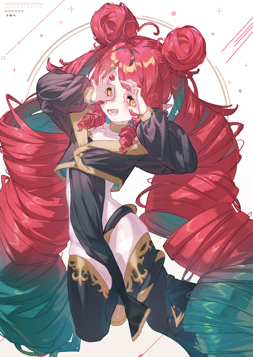 This is a pixiv picture whose title is 茗奈手指眼镜.