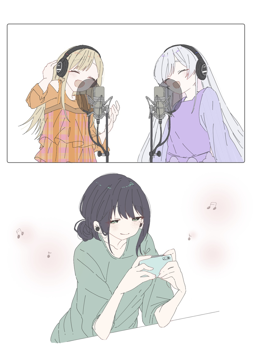 This is a pixiv picture whose title is 🎶.