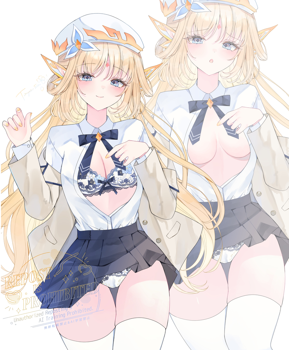 This is a pixiv picture whose title is 制服ニコ🧡.