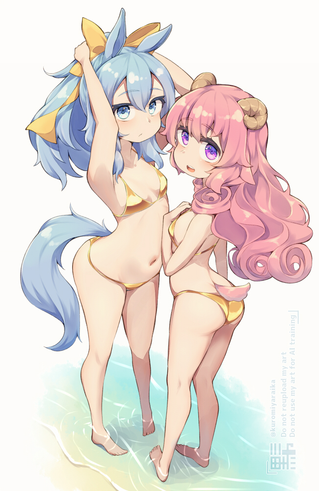 This is a pixiv picture whose title is 幼い未嘉ちゃんと漣ちゃん.