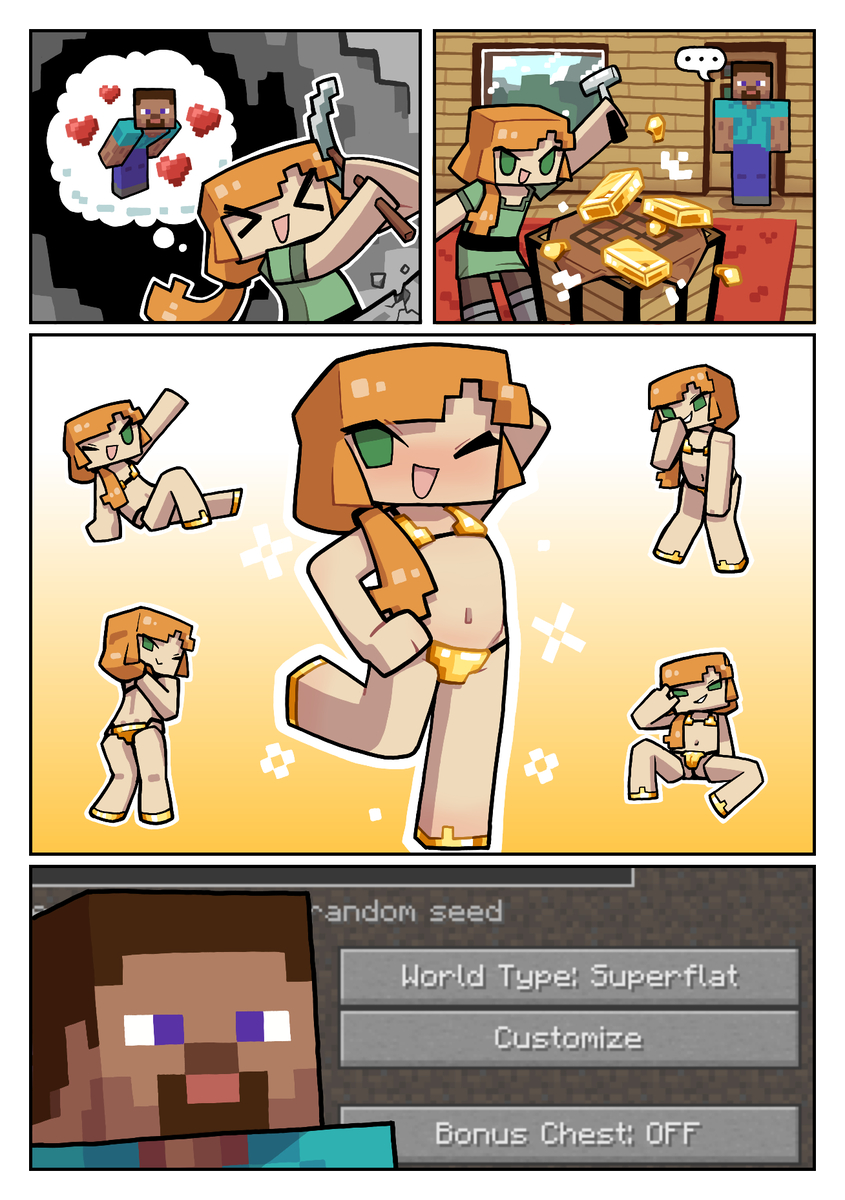 This is a pixiv picture whose title is minecraft alex 2.