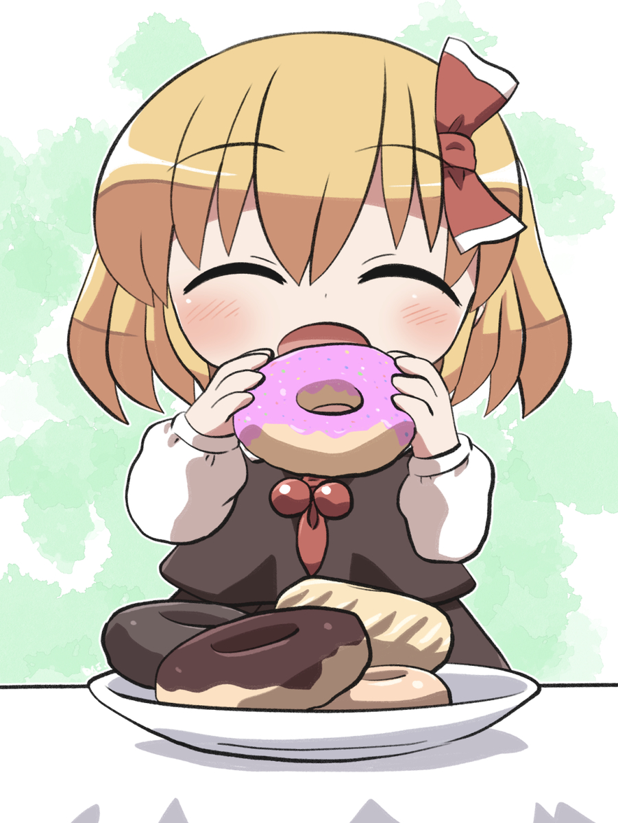 This is a pixiv picture whose title is ドーナツタイム！.