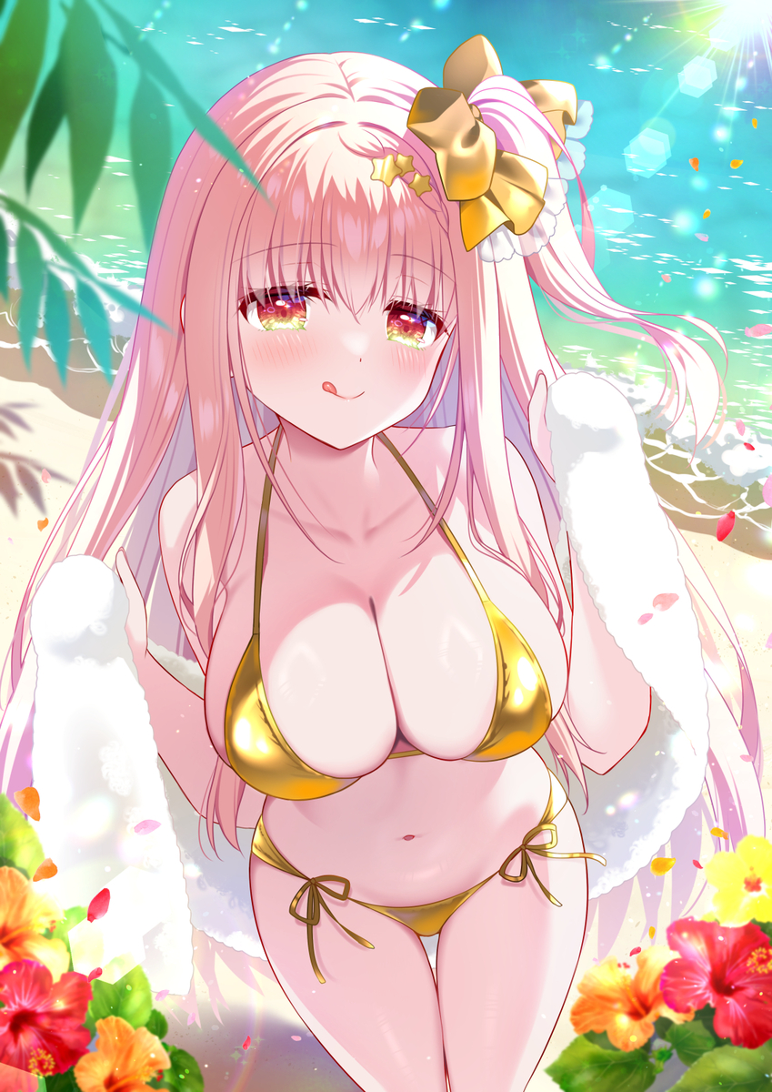 This is a pixiv picture whose title is 金ビキニみはるちゃん.