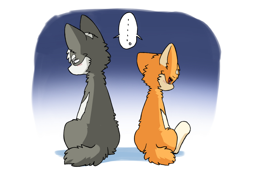 This is a pixiv picture whose title is 【リク】仲直りしたくてしっぽを絡ませあうシベ太とキャッピー.