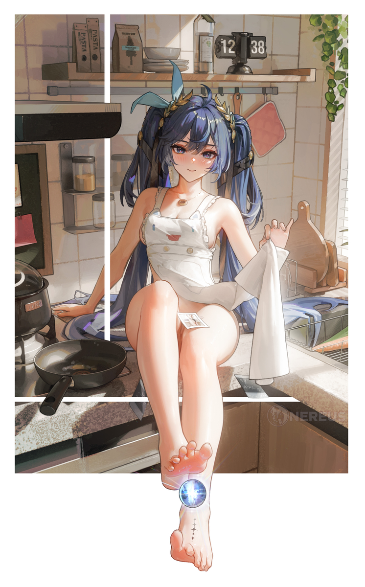 This is a pixiv picture whose title is 先吃饭还是  后面忘了.