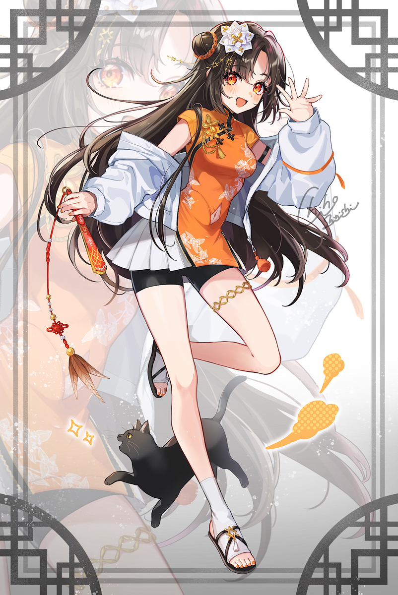 This is a pixiv picture whose title is ヘソ見せチャイナちゃん.