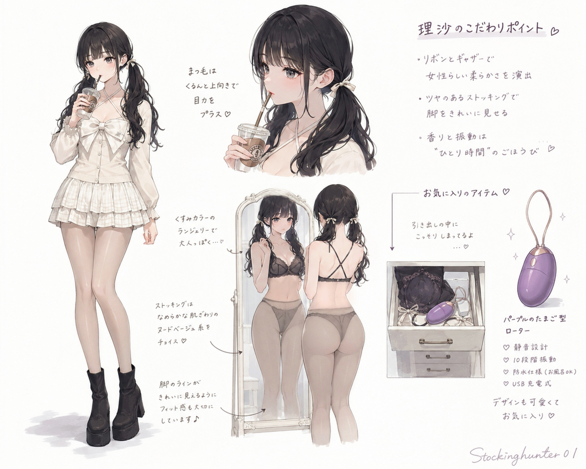 This is a pixiv picture whose title is 霧島理紗，講究的小細節 ♡ ｜霧島理紗のこだわりポイント♡.