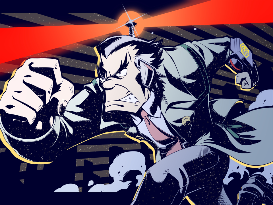 This is a pixiv picture whose title is 闇を切り裂くパトランプ.