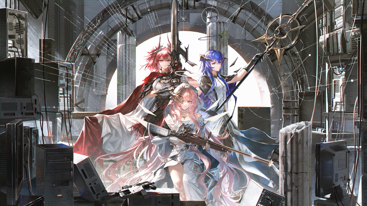This is a pixiv picture whose title is 一位铳骑，两位修士，三位拉特兰.