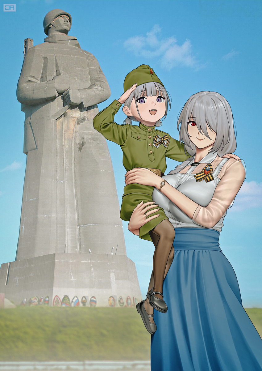 This is a pixiv picture whose title is PK & RPK-16 ON VICTORY DAY.