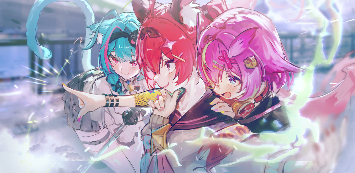 This is a pixiv picture whose title is この３人好き.