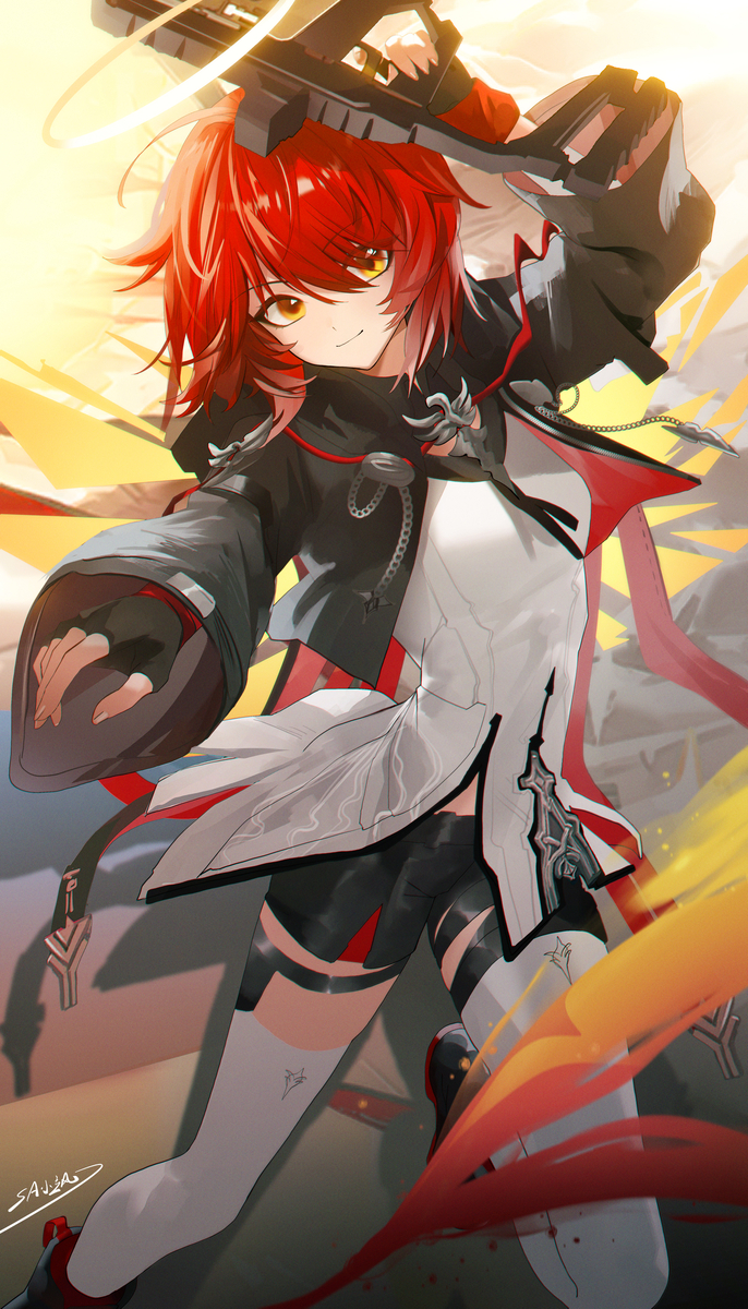 This is a pixiv picture whose title is Exusiai.
