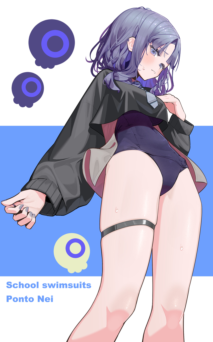 This is a pixiv picture whose title is 新ビジュスク水ぽんちゃん.