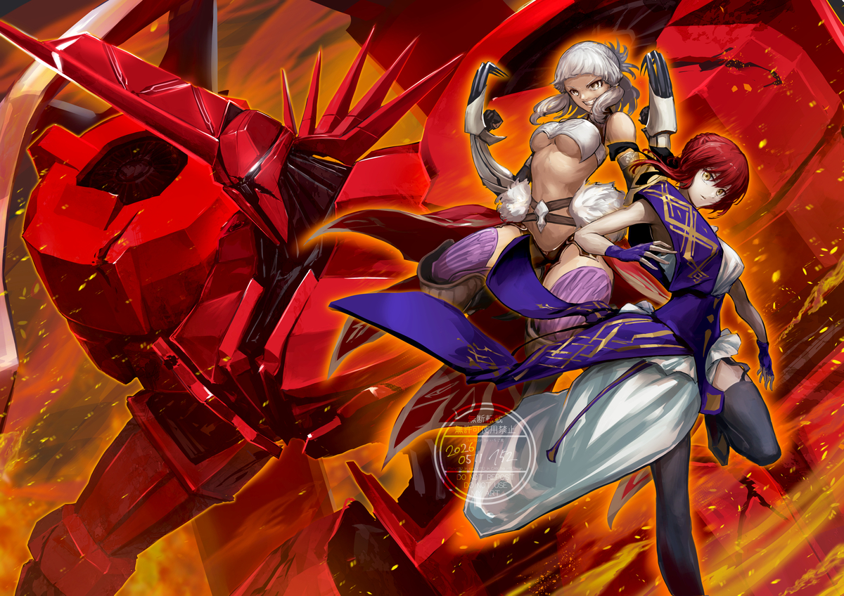 This is a pixiv picture whose title is 戦の神.
