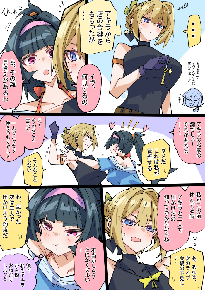This is a pixiv picture whose title is アストラとイヴリンと合鍵.