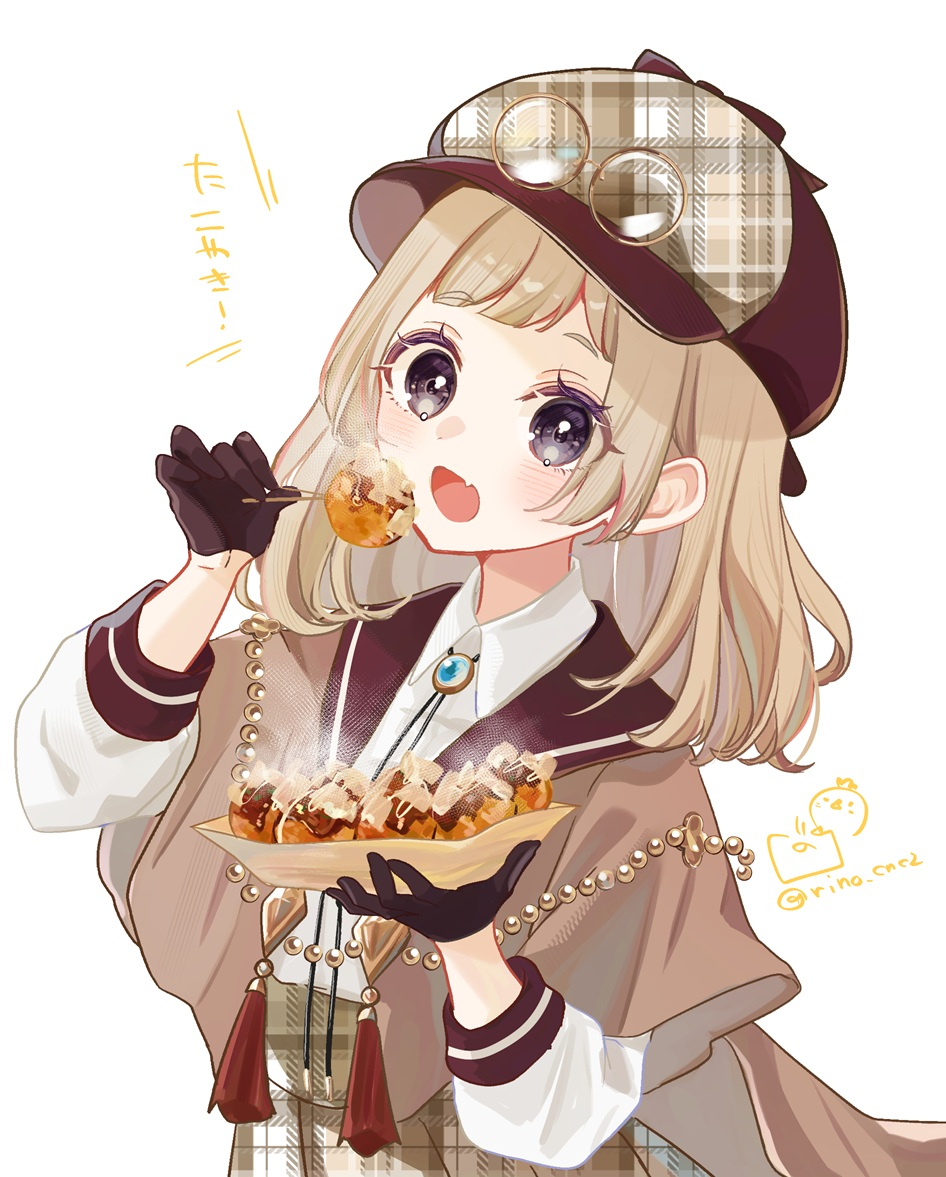This is a pixiv picture whose title is たこ焼きと探偵と.