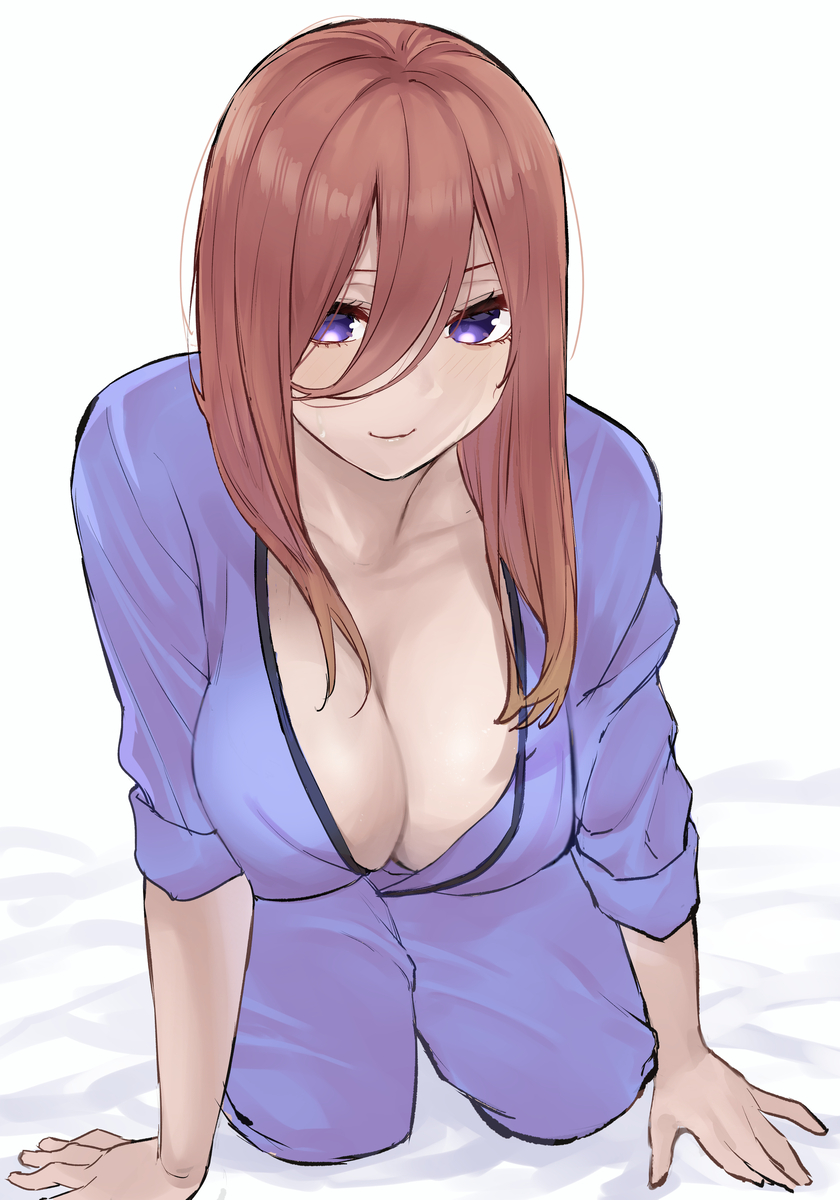 This is a pixiv picture whose title is 見せつけてくる三玖.