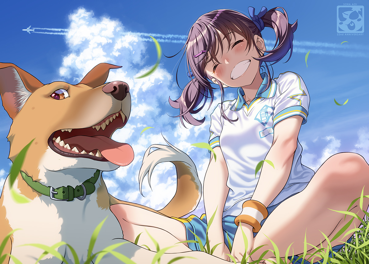 This is a pixiv picture whose title is 看板娘「蒼囲空」22周年記念。.