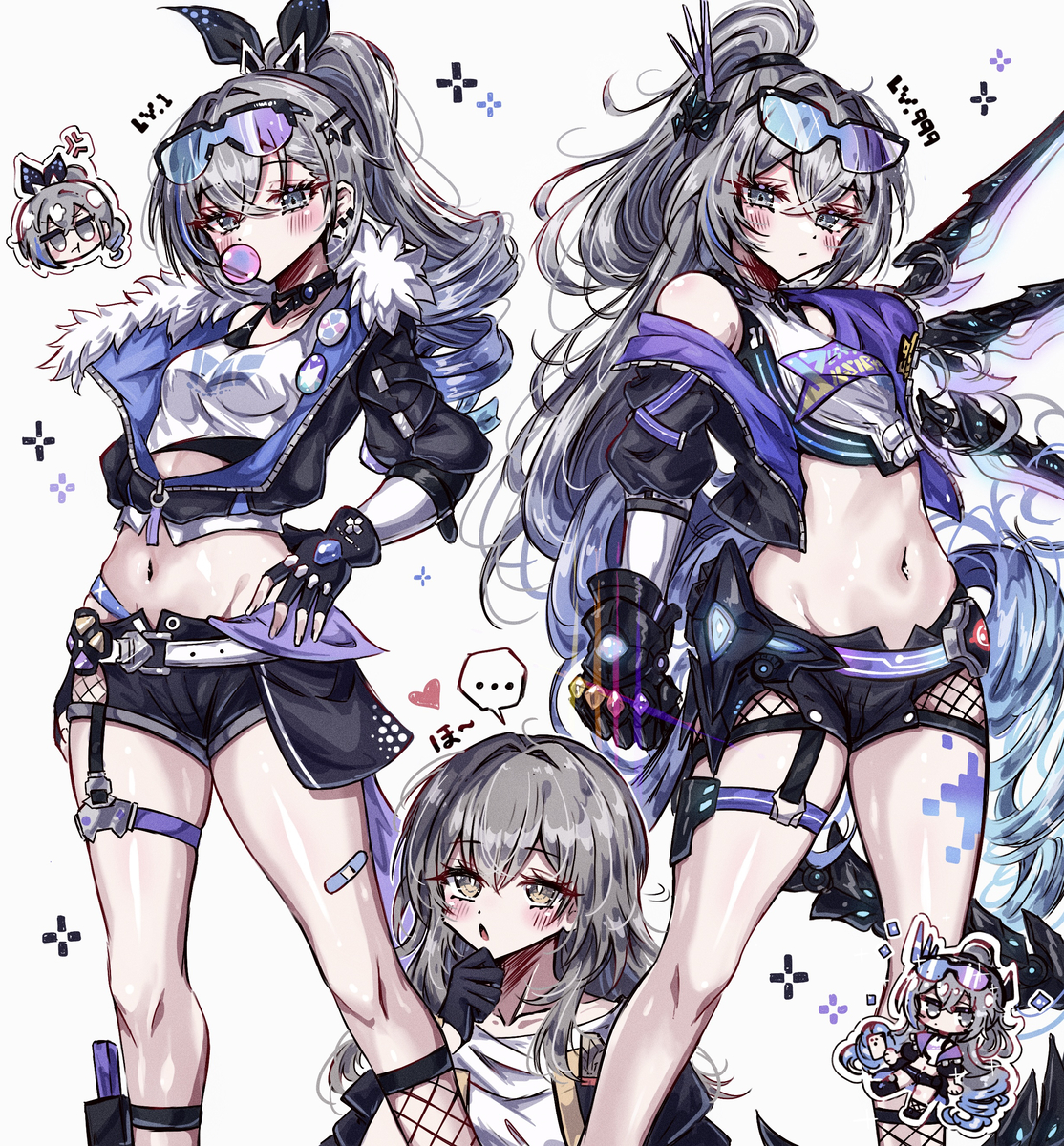 This is a pixiv picture whose title is 銀狼と銀狼LV.999👾👾.
