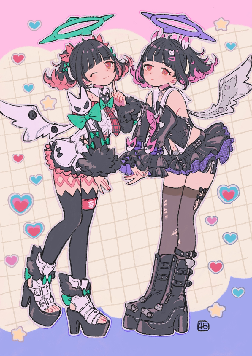 This is a pixiv picture whose title is 【ゼンゼロ】どっちの羽ちゃんも好き.