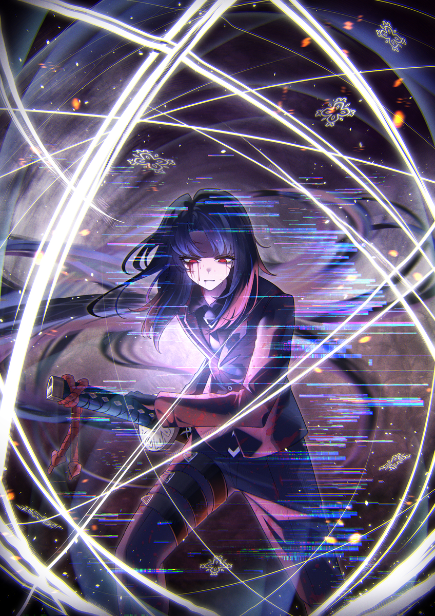This is a pixiv picture whose title is 거미집의 검 료슈.