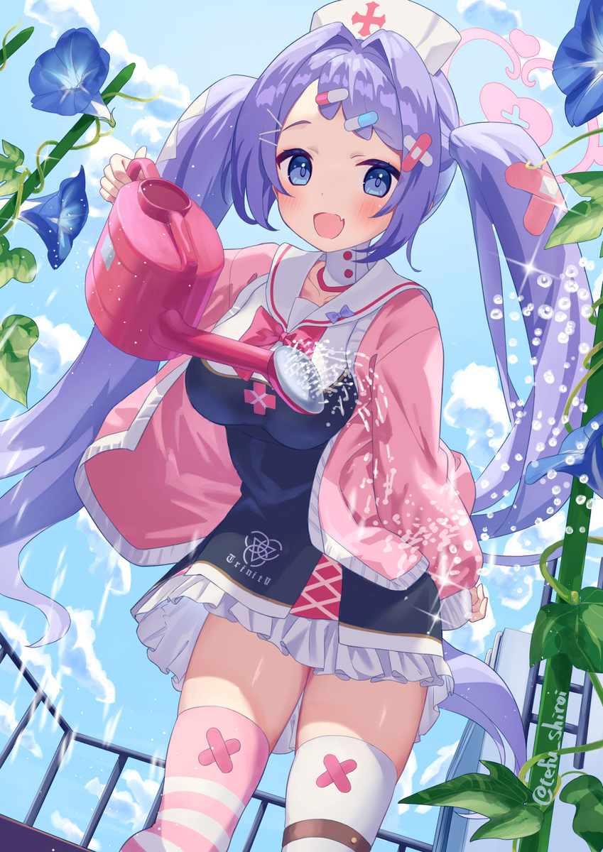 This is a pixiv picture whose title is 水やりハナエ.