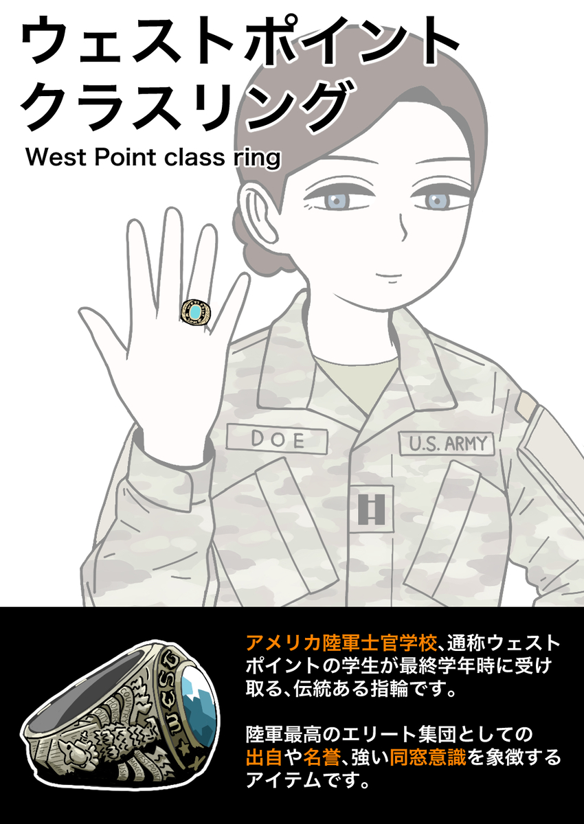 This is a pixiv picture whose title is ウェストポイント クラスリング.